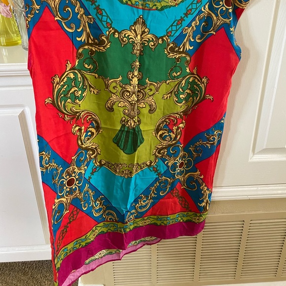 Baroque rich colors printed dress - Picture 2 of 4